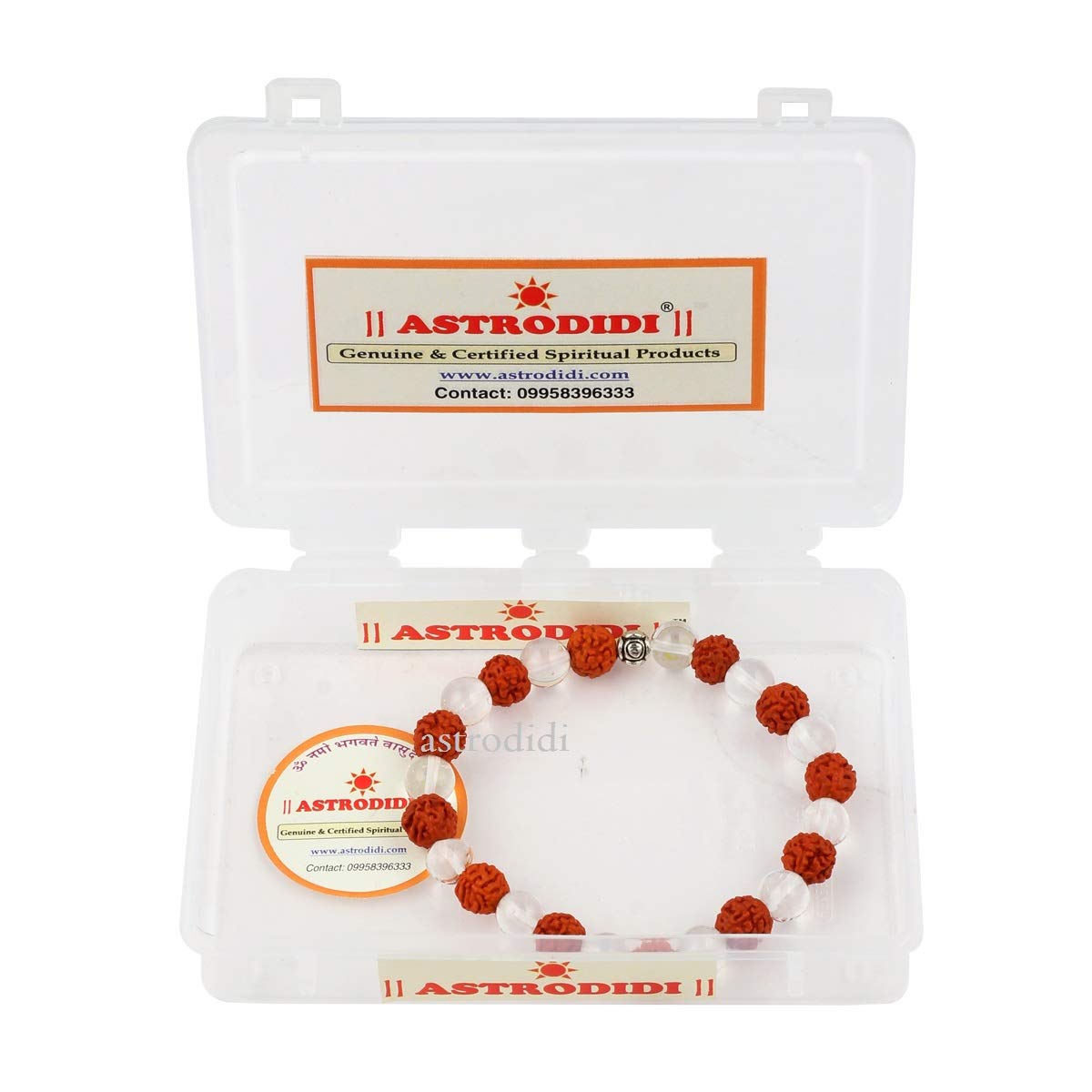 Astrodidi Rudraksha Crystal Sphatik Stone Combination Bracelet Original for Men and Women
