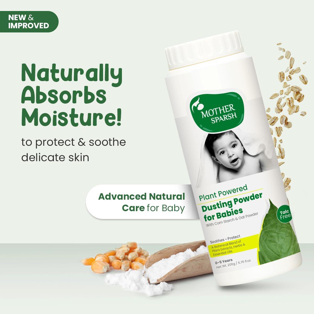 Mother Sparsh Baby Combo – Plant Powered Dusting Powder (200g) + Mosquito Repellent Patches (24 pcs) + Natural Vapour Patches (Pack of 5) – Talc Free, Camphor Free, 12hr+ Protection