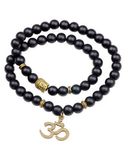 Shining Diva Fashion Yoga & Meditation Om Charm Buddha Reiki Beads Stylish Bracelet for Men Boys Women Girls Unisex (9377b)