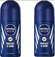 NIVEA Men Protect & Care Roll On, 50 ml, Pack of 2