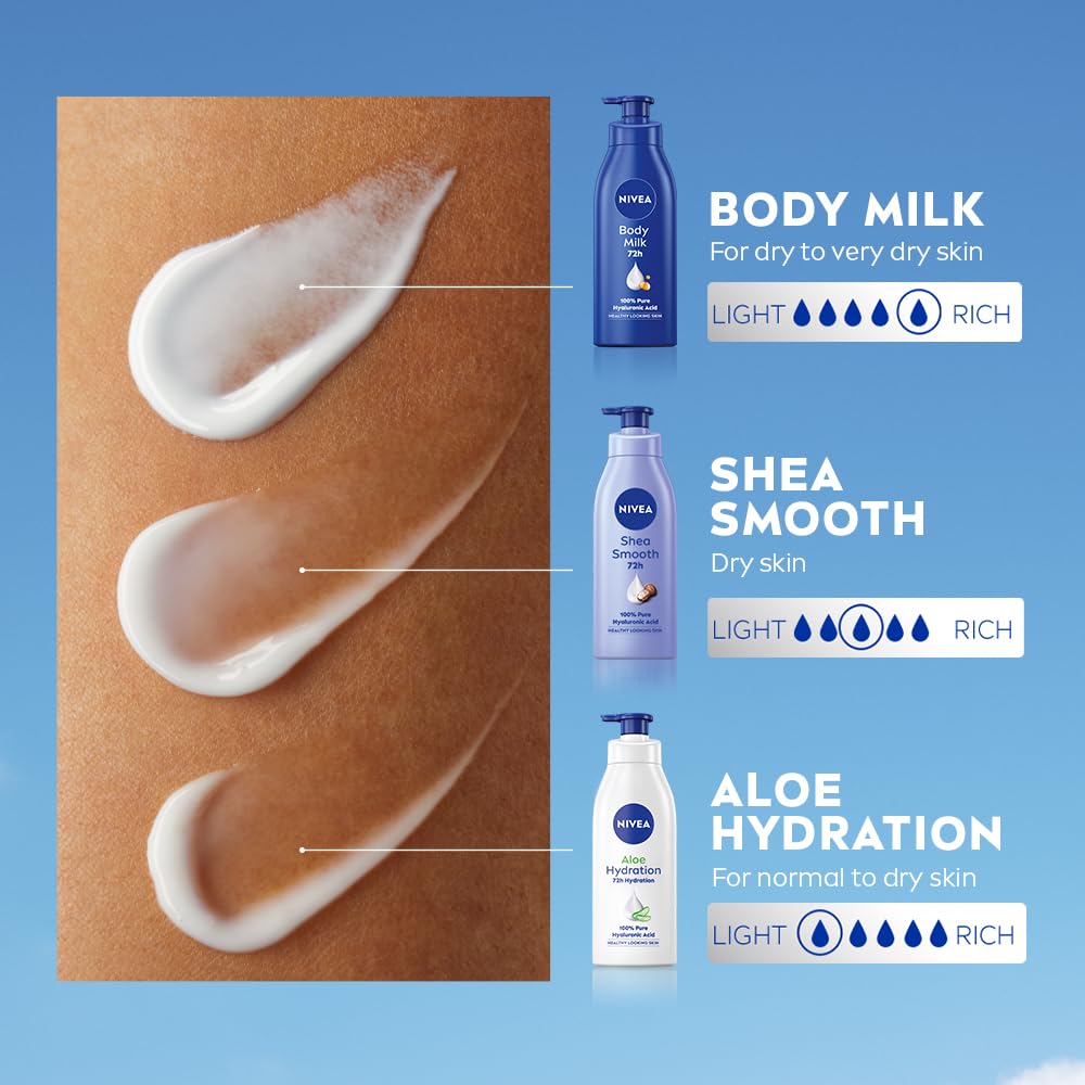 NIVEA Shea Smooth 400ml Body Lotion | 72 H Moisturization | With Deep Moisture Serum & Shea Butter | Non Greasy & Healthy Looking Skin