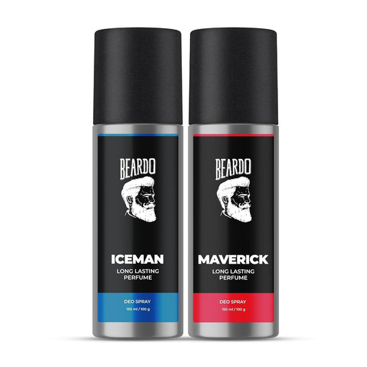 BEARDO Iceman & Maverick Perfume Deo Spray Combo For Men, 150 ml x 2