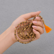 Astrodidi Natural Tulsi Mala Real Holy Basil Tulasi Beads Rosary | Crafted from Pure Tulsi Beads Radha Krishna Mala | Best for Meditation Jaap and Pooja | Pack of 1, Beige