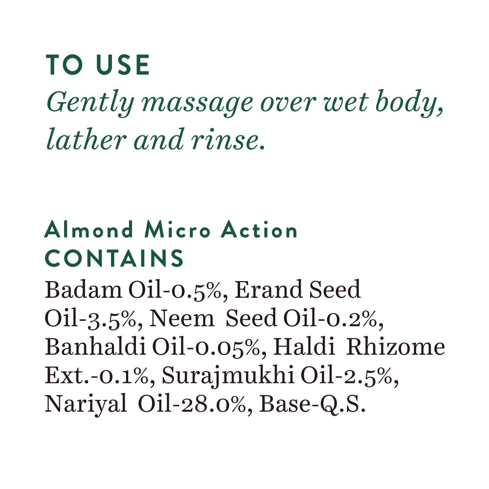 Biotique Almond Oil Ultra Rich Body Wash| Maintains Skin’s Natural pH |100% Botanical Extracts| Soap-Free Body Wash Suitable for All Skin Types | 200mL