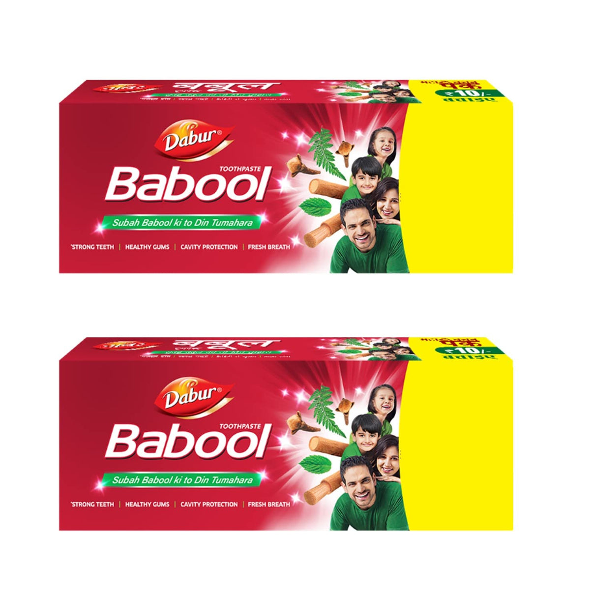 Dabur Babool Ayurvedic Toothpaste -700g (350g x 2, Pack of 2) | For Strong Teeth & Healthy Gums | Helps in Cavity Protection, Fresh Breathe | All Round Protection