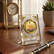 DIVINITI 24K Gold Plated Religious Car Dashboard Frame | Premium God Idol Frame for Car, Home Mandir & Office Table | Spiritual Gift, Decorative Showpiece | Buddha
