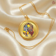 Diviniti 24K Gold Plated Ram Sita & Hanuman Ji Pendant For Men, Women & Kids 22 MM Double Sided Stylish Pendant Necklace For Girls Divine God Pendant For Birthday Gift, Anniversary Gift