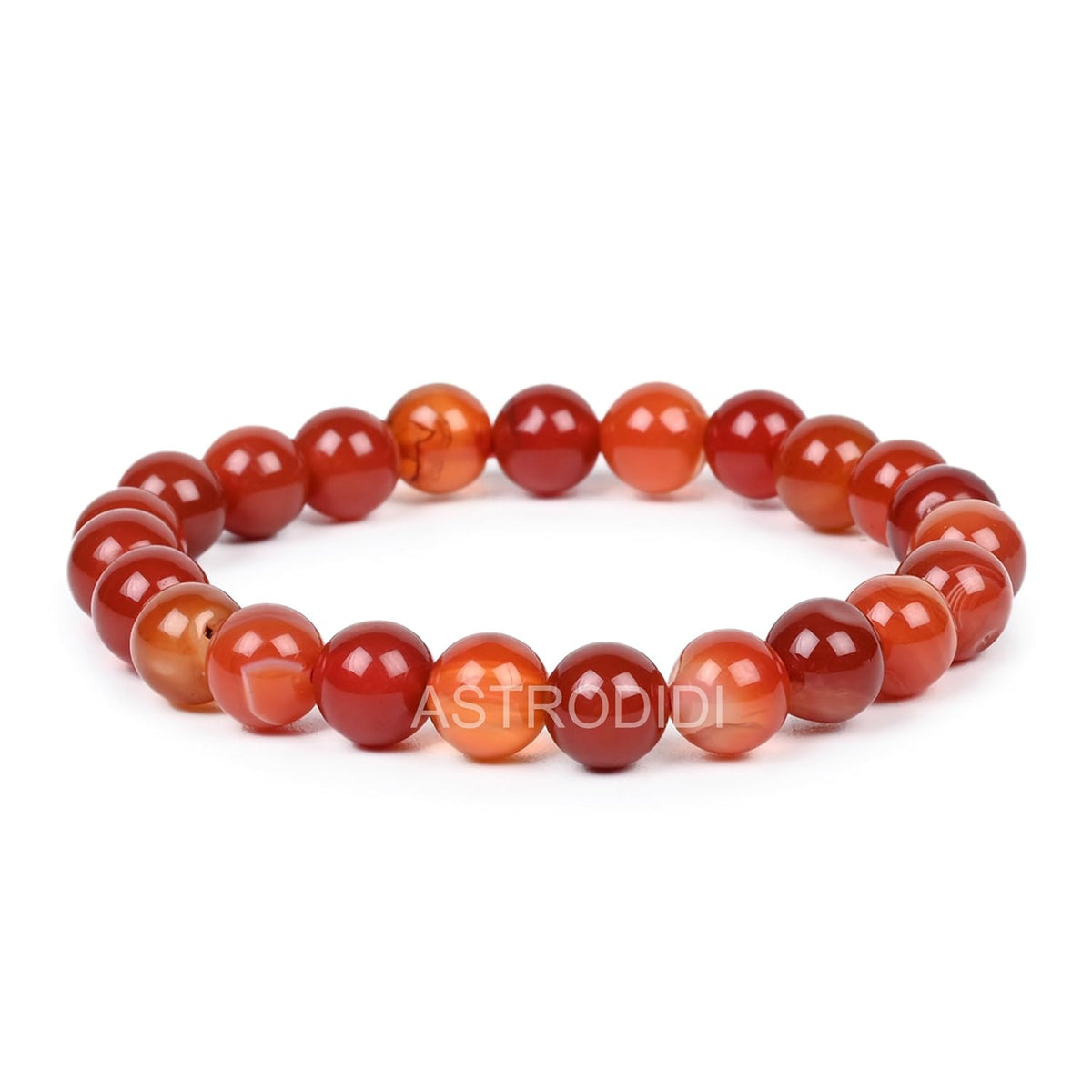 Astrodidi Natural Certified Red Sulemani Yamini Carnelian Hakik Stone Bracelet Help to Courage, Confidence, Emotional Stability, Focus and Clarity | Reiki Feng-Shui Healing Crystal Gemstone Bracelet for Men and Women