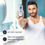NIVEA MEN Pure Impact 250ml Body Wash| Shower Gel for Face, Body & Hair| Purifying Micro Particles for Extra Fine Scrub & Instant Summer Freshness|Clean, Healthy & Moisturized Skin