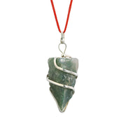 AstroDidi Green Moss Agate Raw Rough Stone Pendant