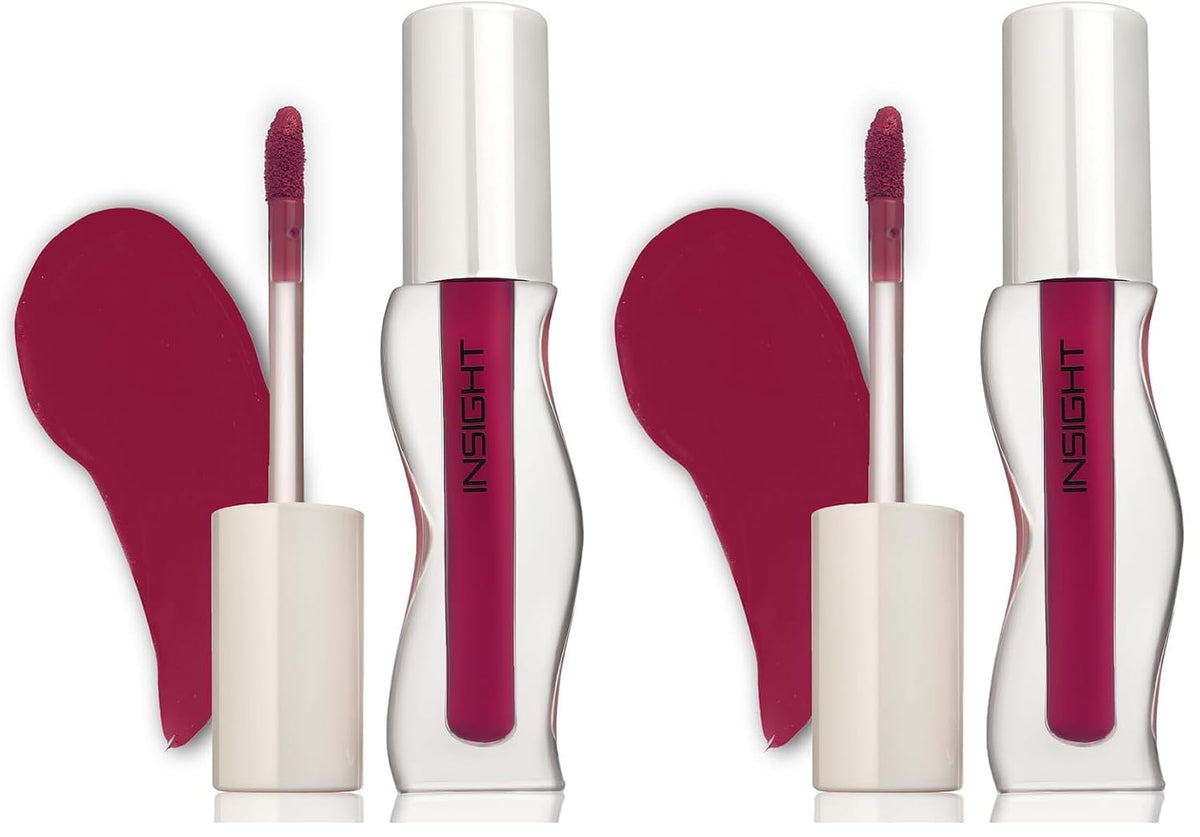 INSIGHT Hydra Creamy Lip Sheen - Royal Blood | Glossy Finish | 2 in 1 Lipstick + Gloss | Infused with Ceramides & Vitamin B5 | One Swipe Rich Color (2.5 g) (Pack of 2)