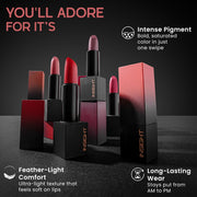 INSIGHT Velvet Matte Lipstick (Passion Petal) | Long Lasting, Smudge-Proof & Non-Drying | Enriched with Cocoa Butter, Argan Oil & Vitamin E | Smooth Application, Bold Pigment - 3.8g