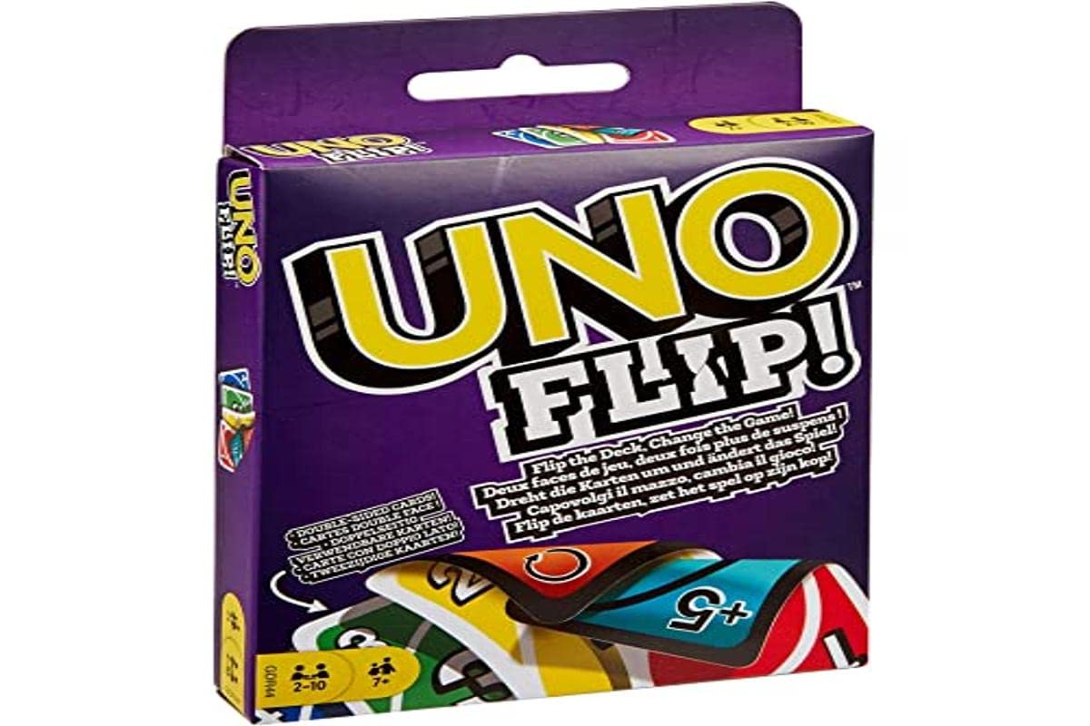 Mattel Uno Flip Side+Phase 10 Card Game, Multi Color+Skip-Bo Card Game-(Set of 3Toys)