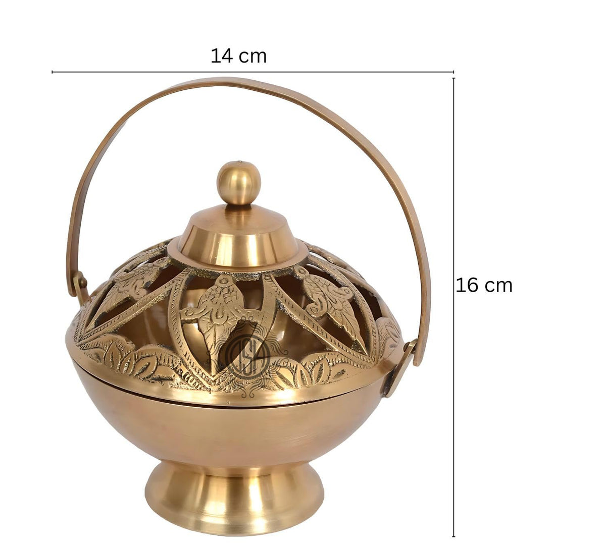 DSH Brass Incense Burner Dhoop Dani Dhuni Brass Incense Loban Sambrani Burner Dhuna Dani Arti Loban Dani Dhoop Burner for Puja Home Mandir.