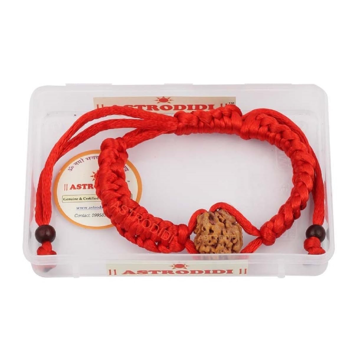 ASTRODIDI 3 Mukhi Rudraksha Beads Bracelet in Red Thread for Daily Wearing | Handmade Original Three Face Rudraksh Bracelet | Unisex Design for Men Women Boys and Girls