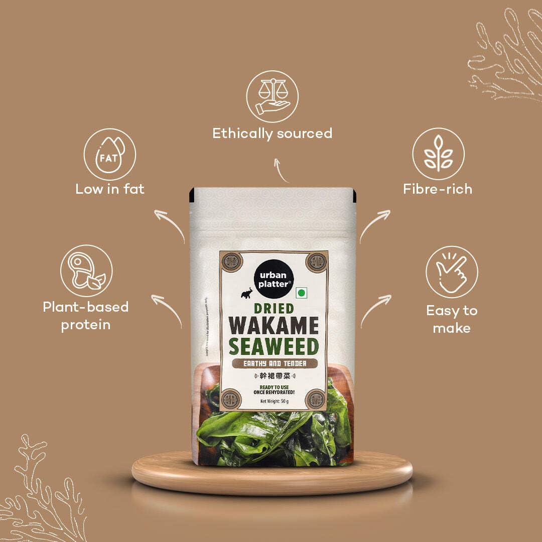 Urban Platter Dried Wakame Seaweed, 50g (Easy to Rehydrate | Mild, Umami Flavour | Asian Kitchen Essential)