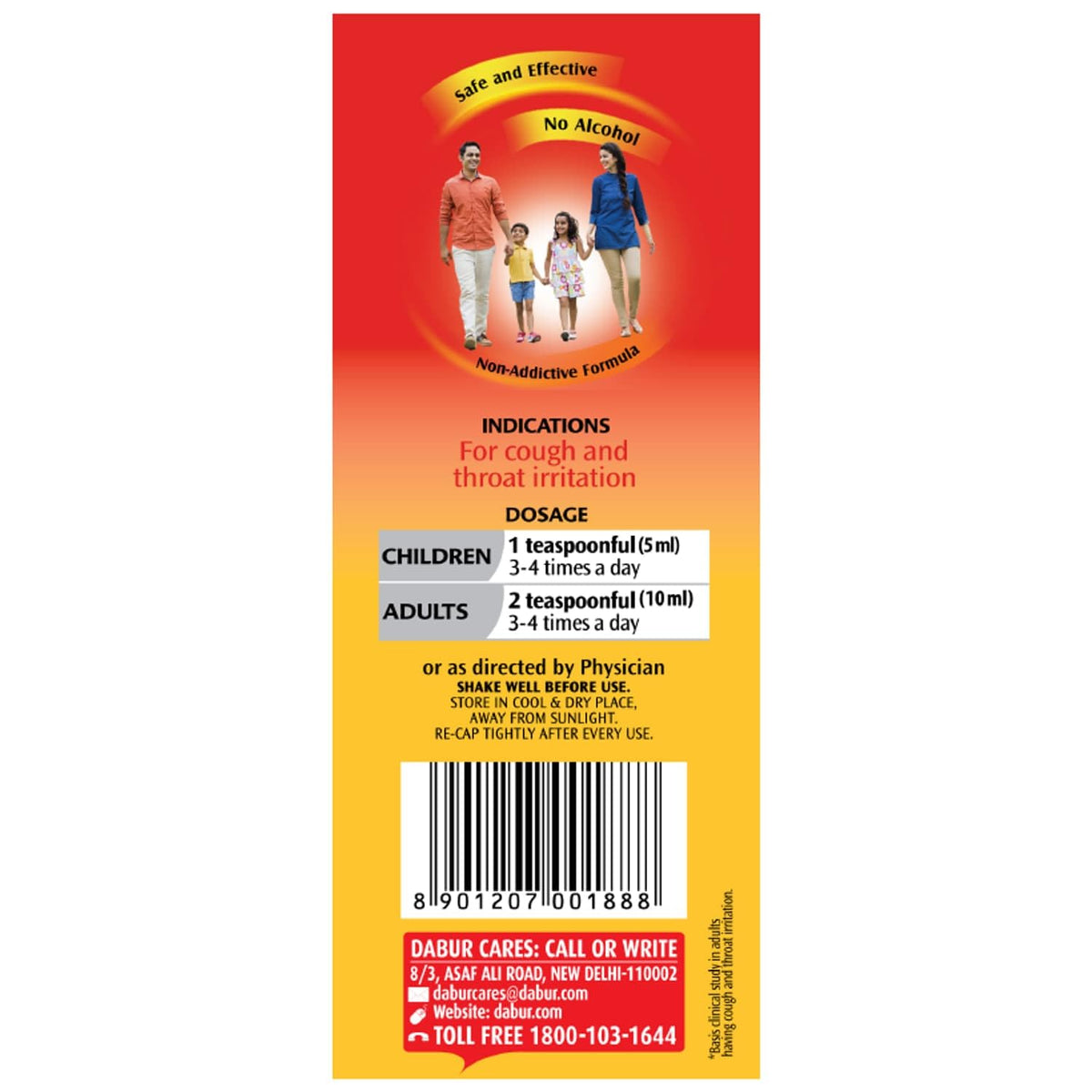 Dabur Honitus Herbal Cough Remedy Syrup, 200ml