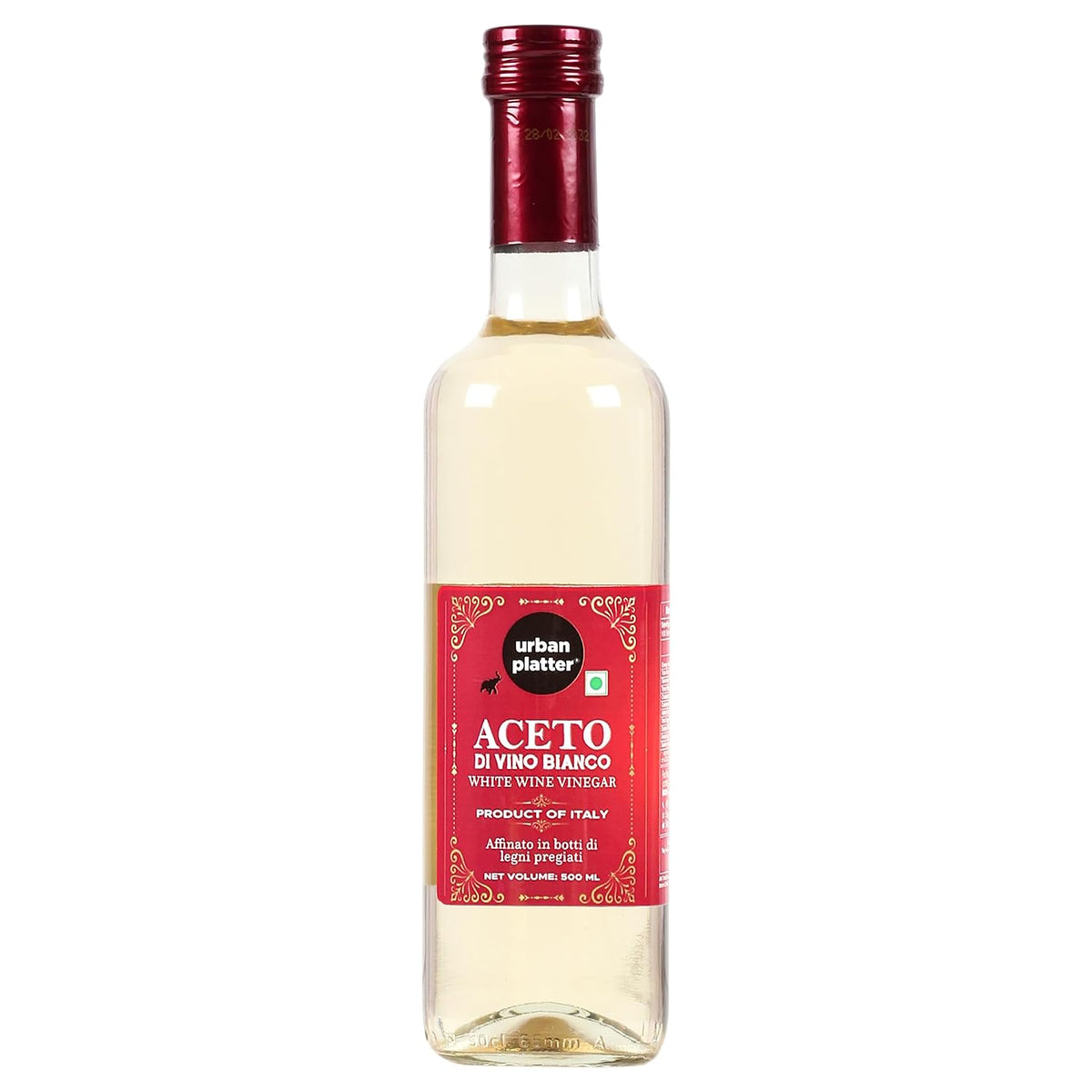 Urban Platter Aceto DI Vino Bianco White Wine Vinegar, 500ml (Product of Italy, Perfect for Salads, 6% Acidity, Use for Dressing Salads, Making sauces, Making Spreads and Season proteins)