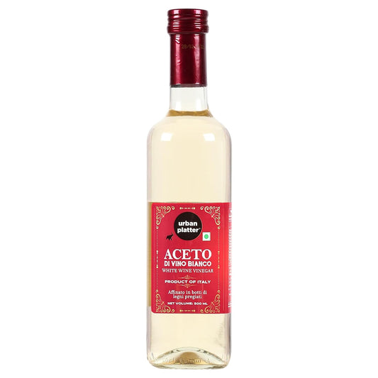 Urban Platter Aceto DI Vino Bianco White Wine Vinegar, 500ml (Product of Italy, Perfect for Salads, 6% Acidity, Use for Dressing Salads, Making sauces, Making Spreads and Season proteins)