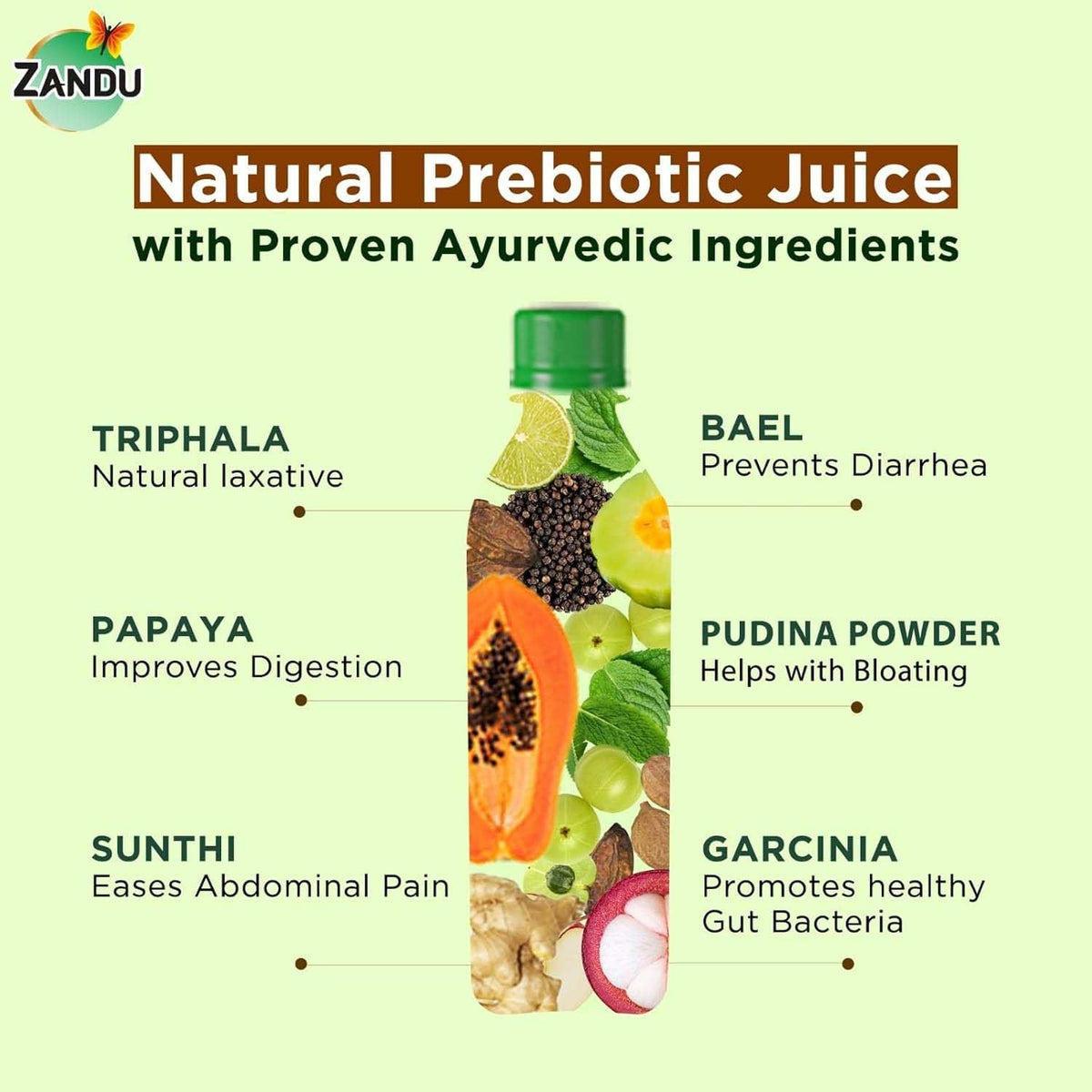 Zandu Digestive Care Juice, 1000 ml, Enriched with Papaya, Triphala & Bael to improve Gut Health, Relieves Gas, Boosts Appetite, Scientifically Tested