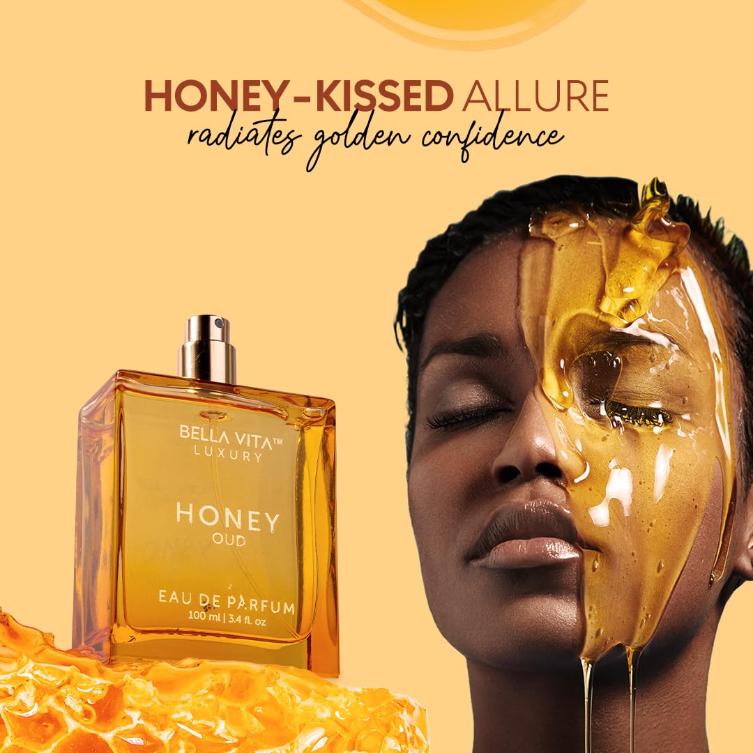 Bella Vita Luxury Honey Oud Unisex Liquid Eau De Parfum Date Woman Eau De Parfum With Pink Pepper Jasmine & Vanillapremium Long Lasting Floral & Fruity Fragrance For Women 100Ml