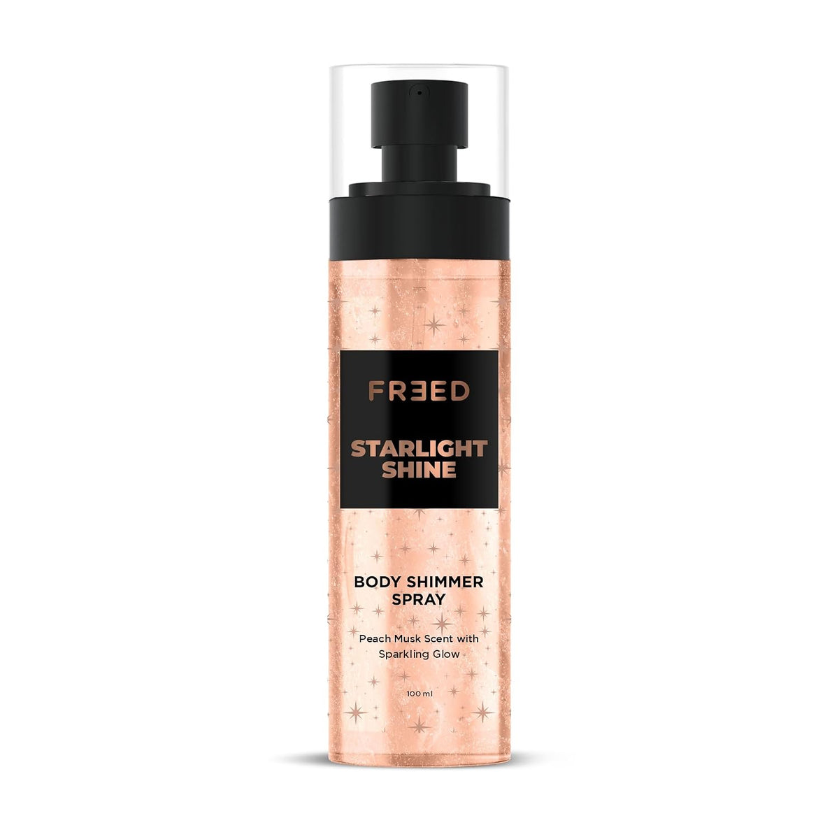 Beardo FREED Starlight Shine Ultra-Fine Shimmer Spray With Peach Musk Body Mist For Women | Luxury Shimmer Spray | Instant Glow, Long Lasting, Premium Fragrance For Women -100Ml