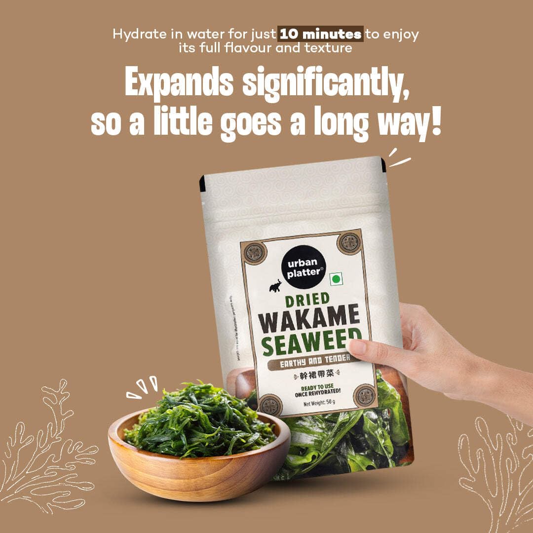 Urban Platter Dried Wakame Seaweed, 50g (Easy to Rehydrate | Mild, Umami Flavour | Asian Kitchen Essential)