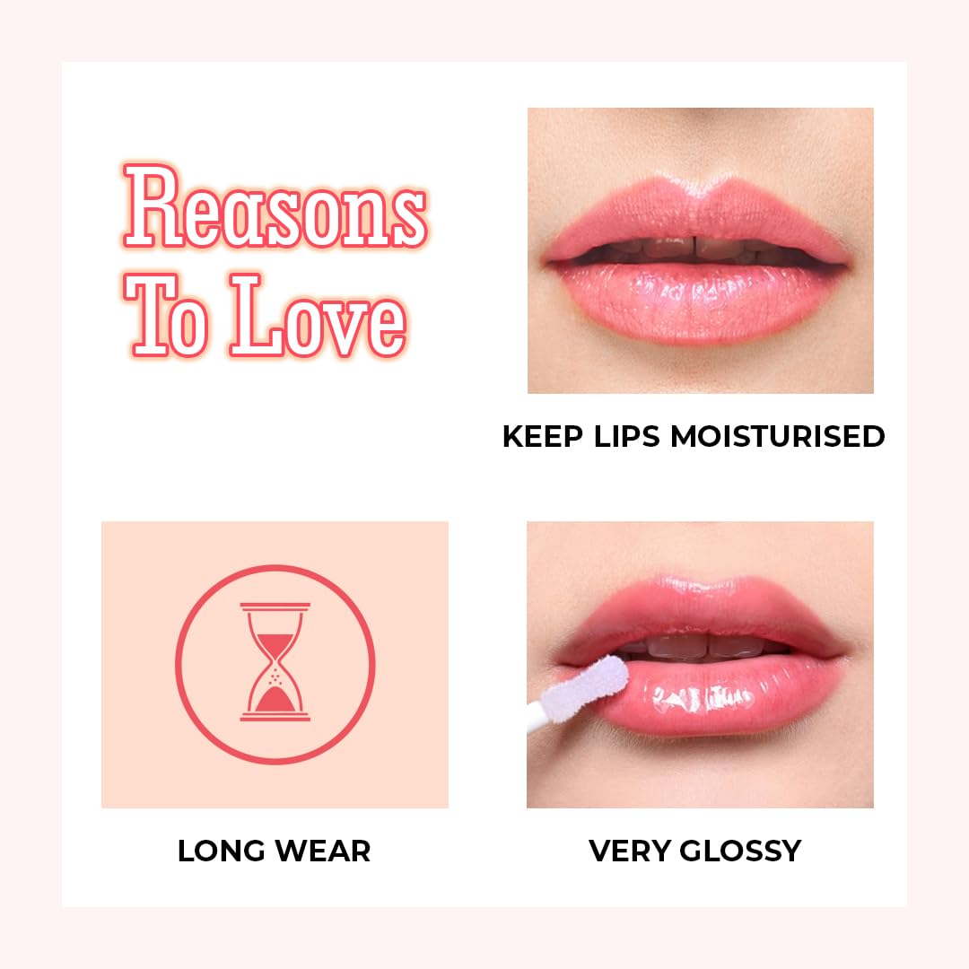 INSIGHT Long Wear Color Rich Lip Gloss – Frost | Ultra Glossy | Moisturising & Non-Sticky | Enriched with Jojoba Oil | Plumper, Fuller Lips | All Day Wear | 4ml