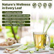 BLUE TEA - Lemongrass Tea - 30 Tea Bags | HELPS MANAGE ANXIETY | Caffeine Free - Herbal Tea - Refreshing - Daily Use - Detox Tea | Premium Zipper Packaging