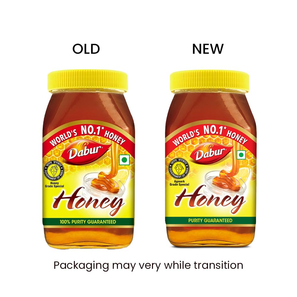 Dabur Honey - 500g | Pure | World's No.1 Honey Brand with No Sugar Adulteration | For Fitness & Health | Natural Immunity Booster | Rich in Antioxidants & Minerals