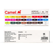 Camel Acrylic Ultra Colour – 24 Rich Shades (10ml each) | Multi-Surface DIY Paints | Vibrant & Permanent Colors | Suitable on Canvas, Wood, Fabric, Paper and Ceramics