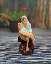SHINDE EXPORTS shirdi saibaba Marble Idol Statue murti Home Murty for car Dashboard for Pooja Room (6.5 inches)