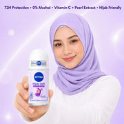 NIVEA Hijab Soft Bright & Shaveless Anti-Perspirant Roll-On for Women, 72H Protection, Vitamin C & Pearl Extract, 0% Alcohol, 50 ml