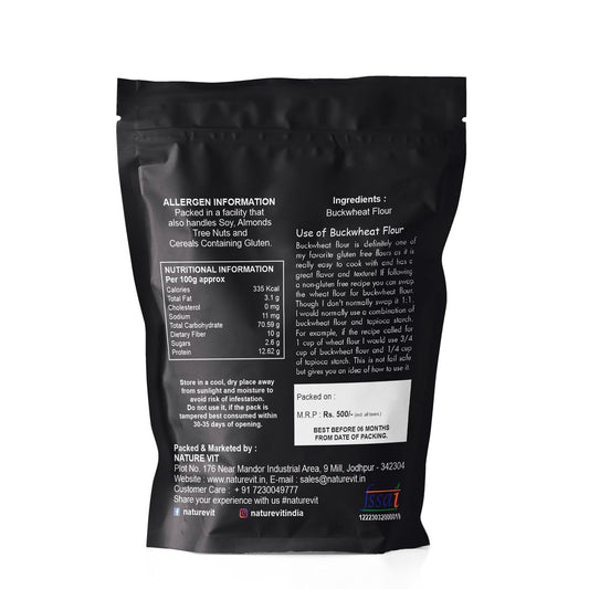 NatureVit Buckwheat, 400g | Kuttu Ka Atta | Gluten-Free Millet for Fasting, Cooking & Healthy Recipes | High in Fiber & Protein | Ideal for Navratri & Vrat | Freshly Packed