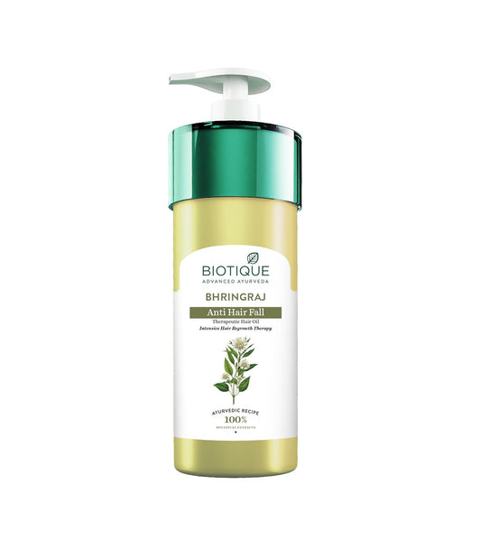 Biotique Bhringraj Therapeutic Hair Oil for Falling Hair | Intensive Hair Regrowth Treatment | Nourishing Hair Follicles| Strong and Shiny Hair| For All Skin Types| 800m