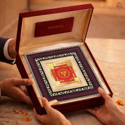 DIVINITI 24K Gold-Plated Kanakdhara Yantra Frame | Sacred Yantra for Wealth, Prosperity & Positivity | Home, Office & Pooja Room Decor | Premium Gift Box | 12 x 11 CM