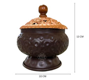 DSH Incense Burner Home Purifying Loban Dhoop Dani Dhuni for Home and Office Kapoor Dani for Puja Sambrani Dhoop Holder. (Divyadhuni Rosegold)