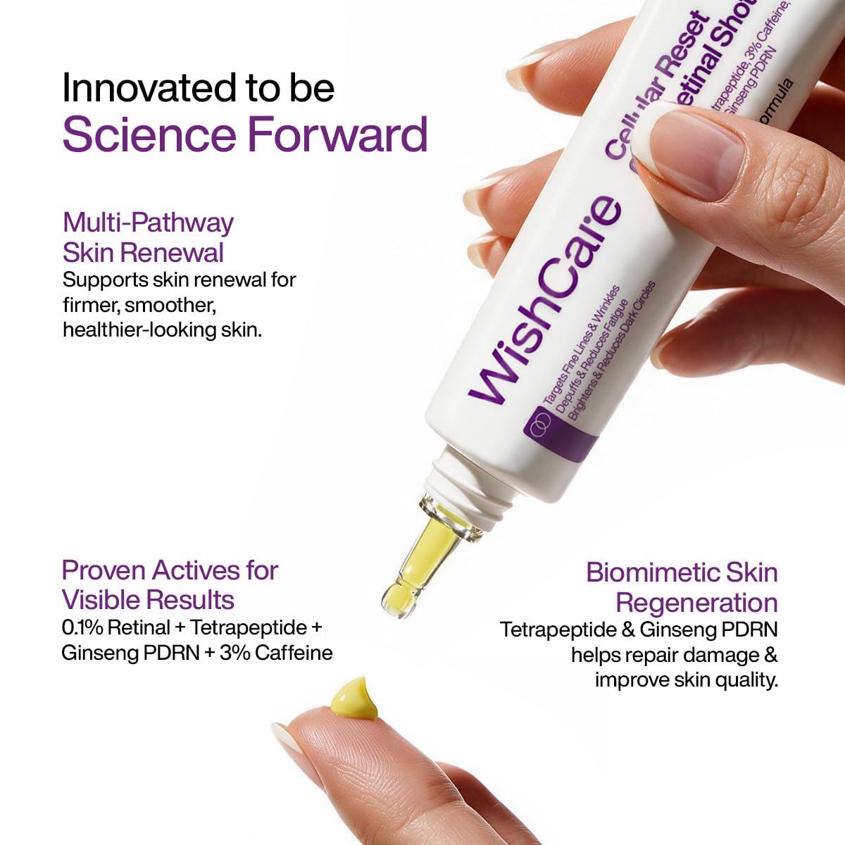 WishCare Cellular Reset 0.1% Retinal Shot- Targets Fine Lines, Wrinkles & Dark Circles | Retinol Shot Booster- 10 ml
