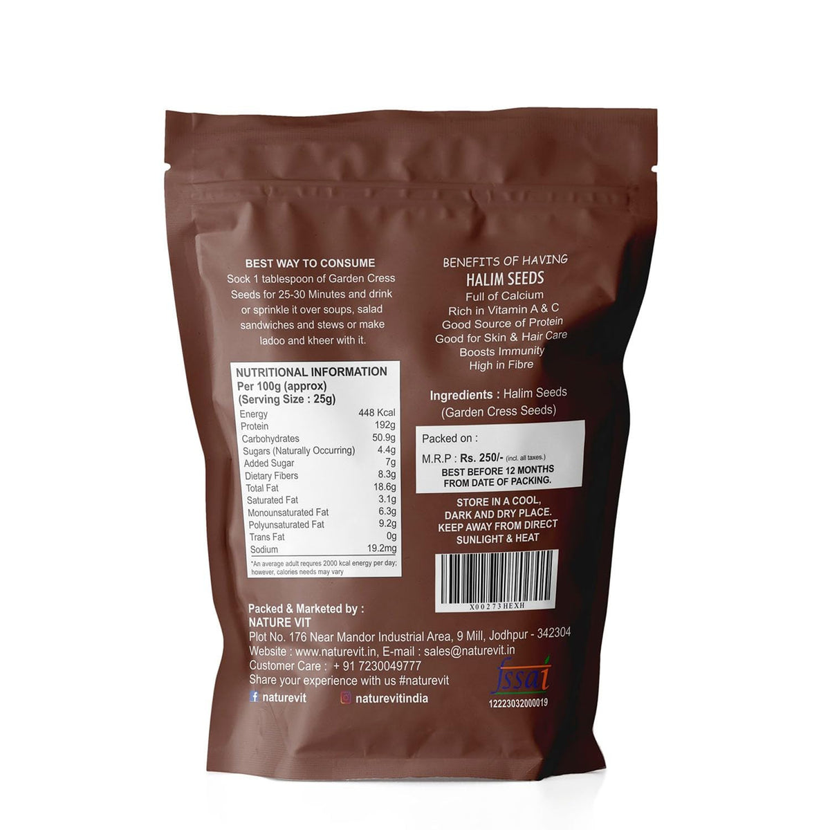 NatureVit Halim Seeds 200g | Aliv | Garden Cress Seeds | Rich in Iron, Fiber & Omega-3 | Natural Immunity Booster