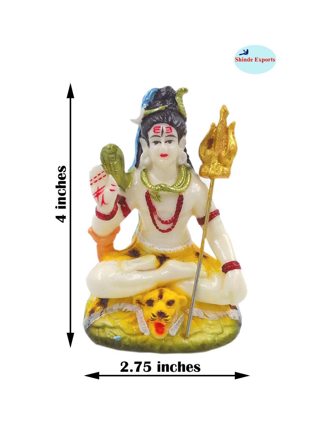 SHINDE EXPORTS Shiva Bholenath mahadev shankar bhagwan ki Marble murti for car Dashboard Home Pooja