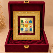 DIVINITI Siddh Energised Navagraha Yantra | 24k Gold Plated Foil Planetary Harmony Vastu Frame for Home, Office & Puja Room | Premium Gift Box | Spiritual Yantra for Planetary Balance, Peace & Prosperity | 12 X 11 CM