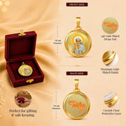 DIVINITI 24K Gold Plated Double-Sided Religious Pendant with Premium Gift Box, Spiritual Locket for Men & Women, Devotional Jewellery for Gifting & Everyday Wear | Sai Baba & Om
