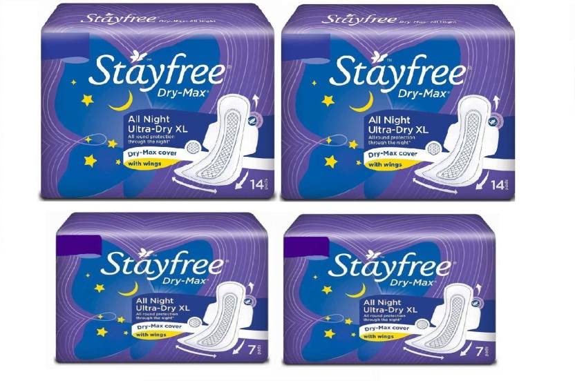 STAYFREE Dry Max all Nights 14+14+7+7+ Pad Sanitary Pad (Pack of 425)