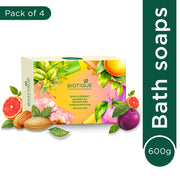 BIOTIQUE Bathing Soap Celebration Pack With 4 Unique Soaps | Refreshing & Nourishing Soap (4 x 150g)