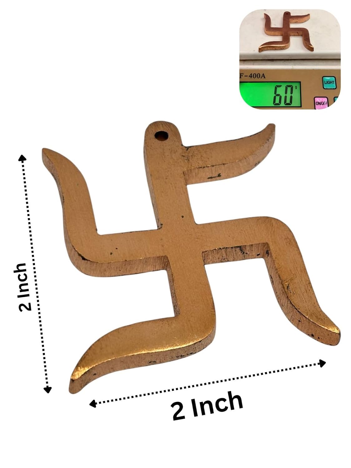 RUDRADIVINE Copper Swastik Wall Hanging 2 Inch | Vastu Door Sticker for Entrance | Prosperity & Good Luck Decor for Home & Office