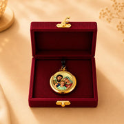 DIVINITI 24K Gold Plated Double-Sided Religious Pendant with Premium Gift Box, Spiritual Locket for Men & Women, Devotional Jewellery for Gifting & Everyday Wear | Holy Family & Holy Cross - CLR Pendant