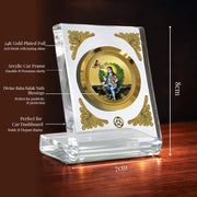DIVINITI 24K Gold Plated Religious Car Dashboard Frame | Premium God Idol Frame for Car, Home Mandir & Office Table | Spiritual Gift, Decorative Showpiece | Baba Balak Nath