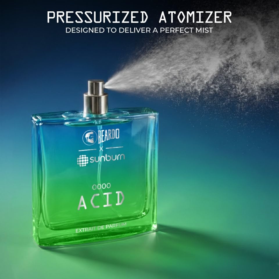 BEARDO ACID X SUNBURN Perfume for Men 100ml | Extrait De Parfum | Citrusy & Aromatic | Long Lasting Fragrance | Premium Gift For Man | Perfume For Man