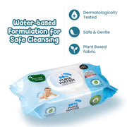 Mother Sparsh 98 Scented Water Cotton Plant Fabric, Biodegradable Wipe (Blue, 15 Wipes)