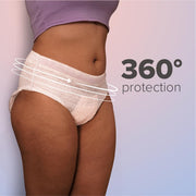 Nua Cotton Overnight Period Panties for Women | 360 Degree Coverage | for Heavy Flow | Unscented | 5 Disposable Period Panties | Medium-Large | Upto 0% Leakage (Pack of 3)